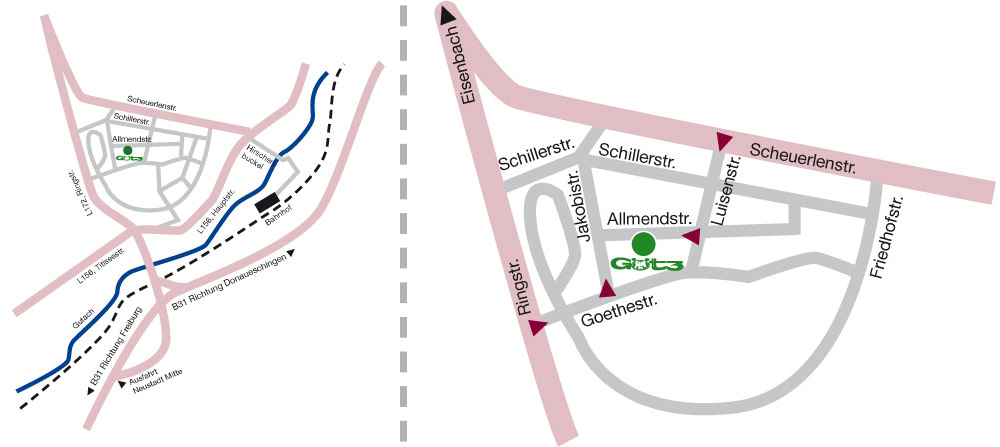 Anfahrt zu BLUMENHAUS + GARTENBAU GÖTZ in Titisee-Neustadt